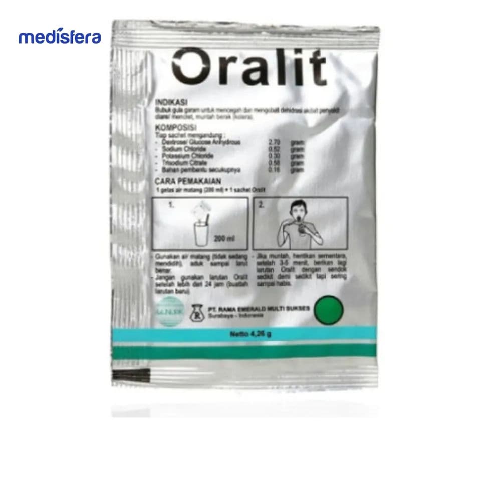 Oralit Phapros 200mg Sach (1 Dos Isi 100 Sachet)