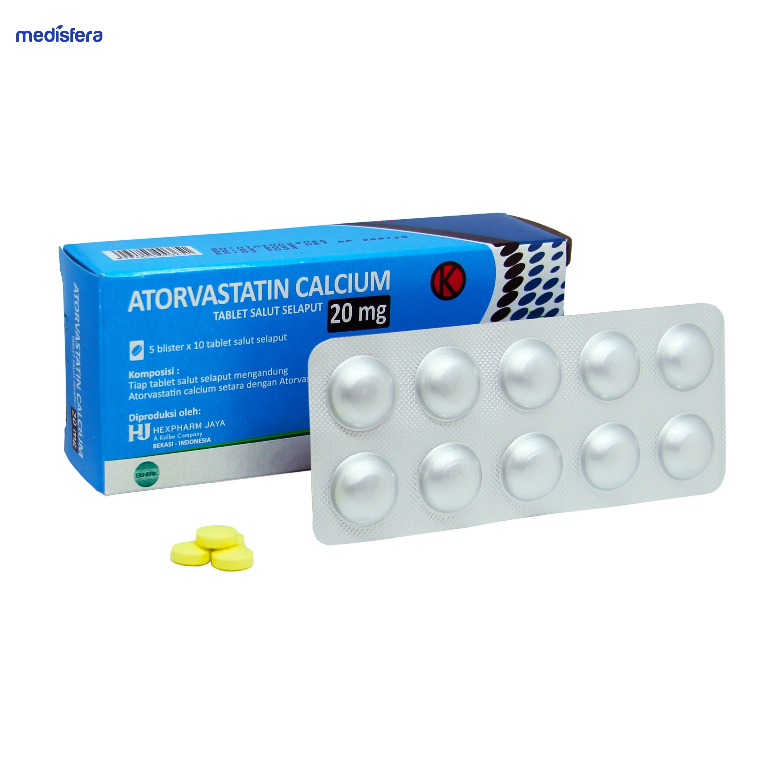 ATORVASTATIN HEXPHARM 20MG TAB 50S