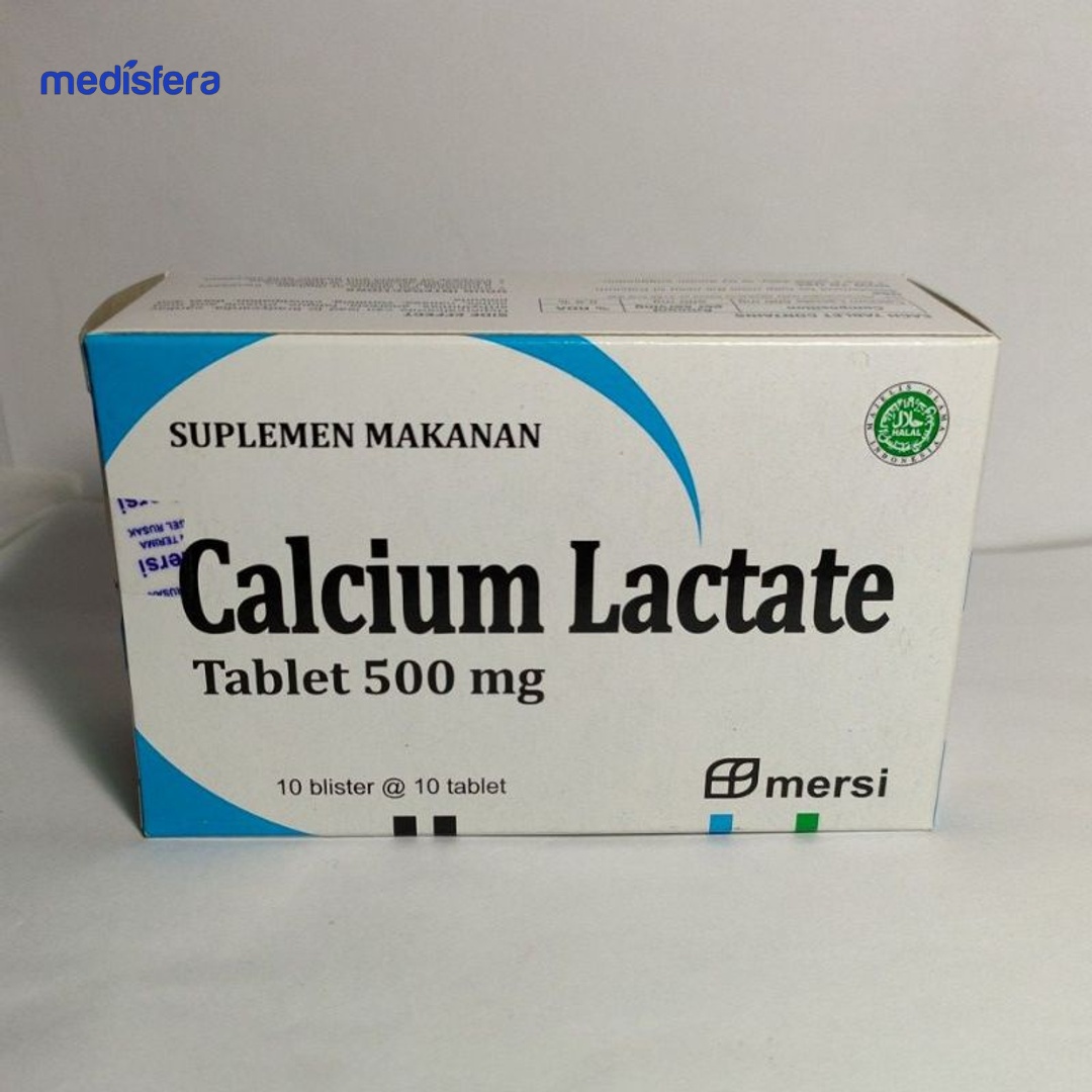 CALCIUM LACTAS KF 500MG tablet (1 box isi 10 strip @ 10 tablet)