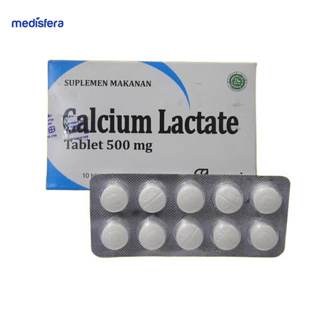 CALCIUM LACTATE MERSI 500MG tablet (1 strip isi 10 tablet)
