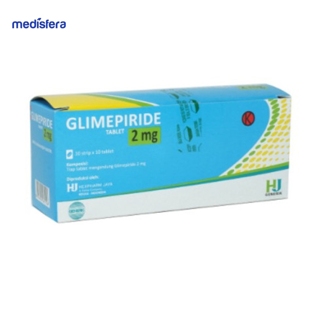 GLIMEPIRIDE HEXPHARM 2MG tablet (1 box isi 10 strip @10 tablet)