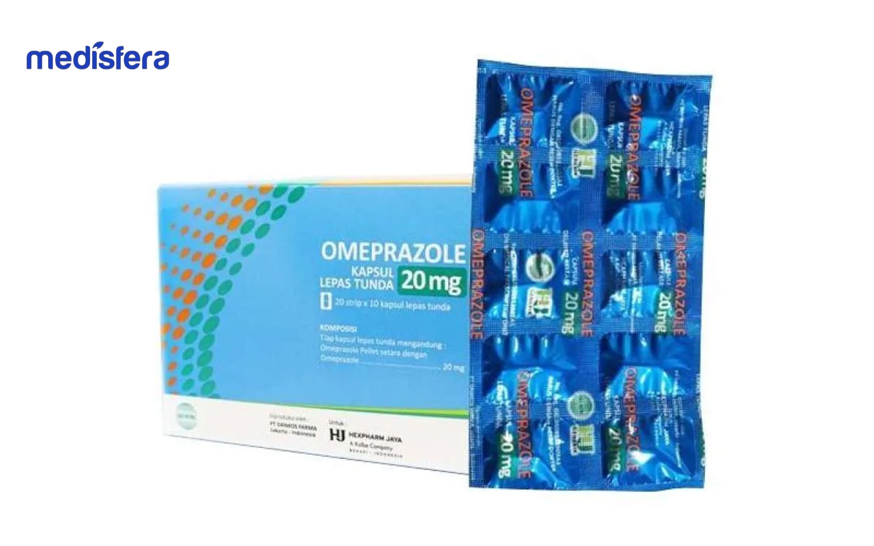 OMEPRAZOLE HEXPHARM 20MG Capsule (1 box isi 20 strip @10 tablet)