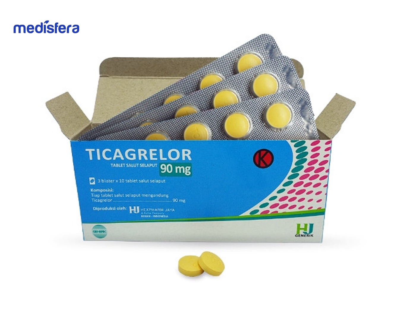 TICAGRELOR HEXPHARM 90MG (1 blister si 10 tablet)
